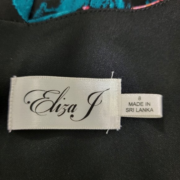 Eliza J Multi Color Floral Fit-N-Flare Pleated Sleeveless Midi Dress Sz 8 NEW - Picture 12 of 15